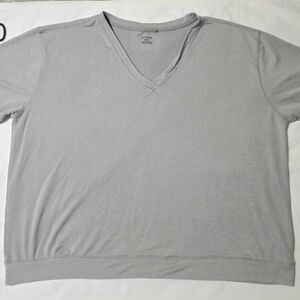 Yummie Grey V-Neck Short Sleeve Lounge Top - Size 2X / XXL -  Used